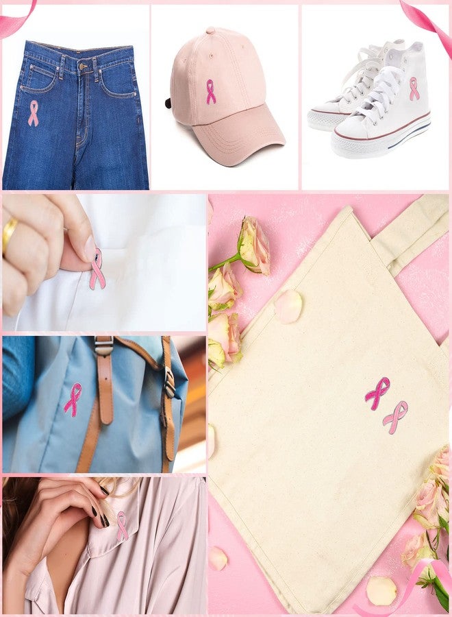 Kenning 60 Pack Breast Cancer Awareness Lapel Pin Pink Ribbon Glitter Breast Cancer Brooch Women Girls Ribbon Pins for Charity Public Fundraiser, 2 Colors - Image 4